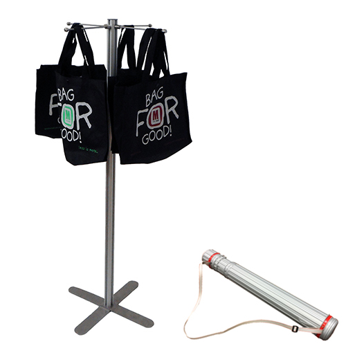 KEF01A Bag stand - 1200mm slim post with 4x 200mm hangers in case